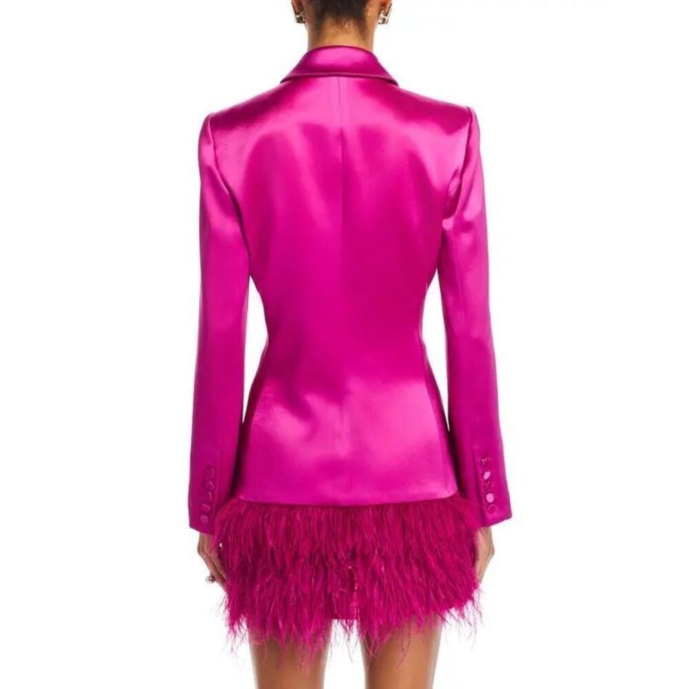 Cinq a Sept Joel Feather Hem Dress Blazer in Plum Radish New Size 2 - Picture 2 of 11